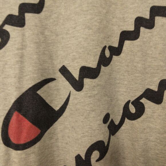 Champion tshirt mens M Medium gray spellout all over short sleeve crew neck - Picture 3 of 9